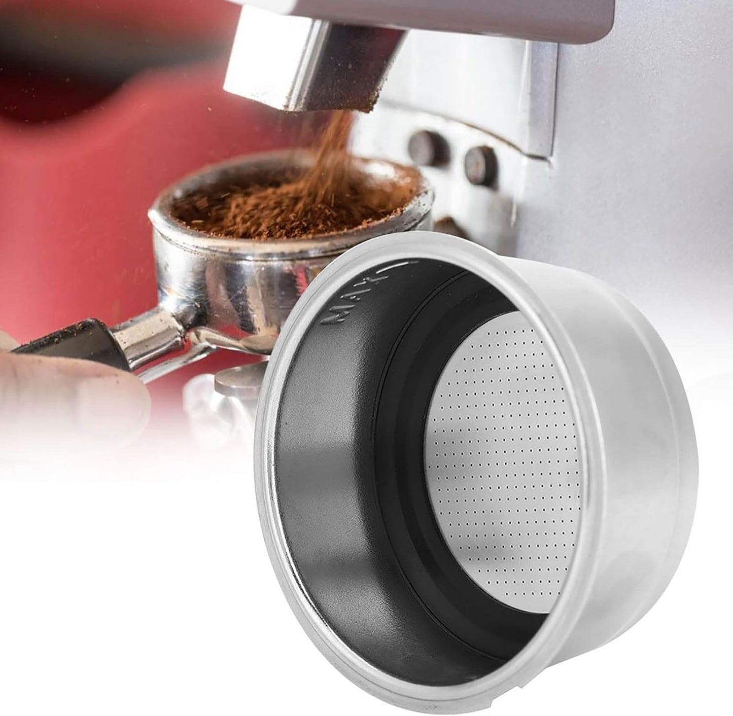 Stainless Steel Coffee Filter, 51mm Cafe Filter Baskets, Strainer Espresso Filters, Pressurized Porous Basket, Reusable
