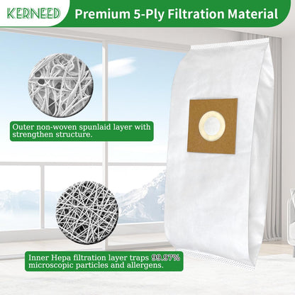 5 Pack Type Y HEPA Vacuum Bags for Hoover WindTunnel Upright Style Y, Z, YZ Vacuum Cleaners, Replace Part 4010100Y