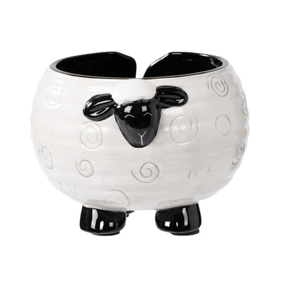 Surlama Yarn Bowl for Crochet Large Sheep Shaped Ceramic Yarn Holder Crochet Bowl Knitting Bowl, 6 Inch Wide x 4 Inch High