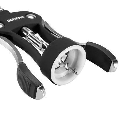 Beneno Wine Opener, Zinc Alloy Premium Wing Corkscrew with Multifunctional Bottles Opener, Sharp Wine Corkscrew with Ergonomic Non-Slip Wing Handle, Upgrade Black