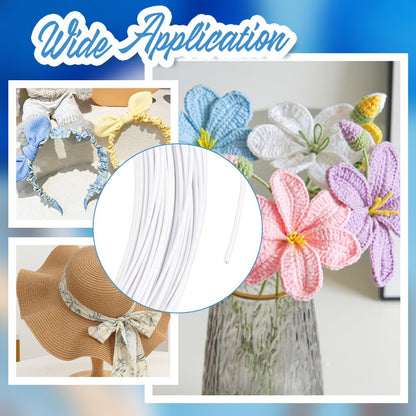 HOBBIESAY 43.74 Yard 0.06inch White Floral Wires Metal Memory Wire Bendable Anodized Metal Wire Iron Craft Sculpting Flexible Modeling Wires for Sculpting Hat Styling Strip