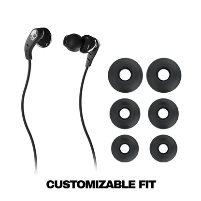Skullcandy Set USB-C Wired Earbuds with Noise Isolating Fit, in-Line Microphone Call and Track Control for iPhone Android, Ear Gel Sizes Included for Custom Fit - True Black