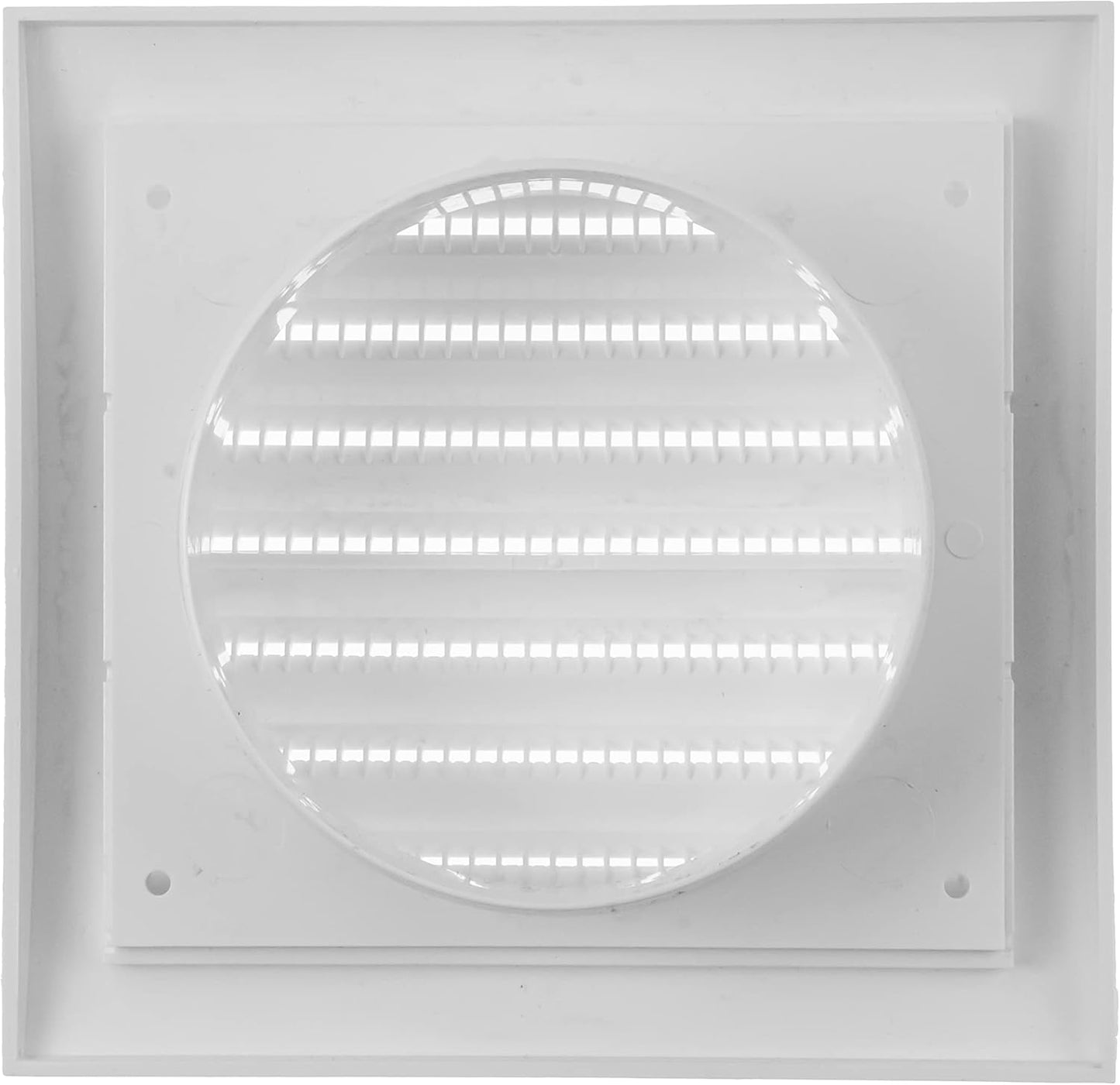 Vent Systems 4'' Inch White Pack of 2 Air Vent Covers for Dryer Vents and Bathroom Exhaust, Black Louvered Cover