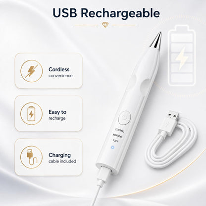 TUCEVSX Electric Diamond Painting Pen Kit, Cordless USB-C Rechargeable Diamond Art Tool with Vacuum Pickup, No Wax, 3 Suction Levels, Interchangeable Tips, Low Noise for DIY Craft Lovers.(White)