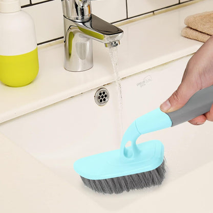 Scrub Brush, Cleaning Shower Scrubber with 9 Inch Ergonomic Handle, Heavy Duty Brush for Bathroom, Floor