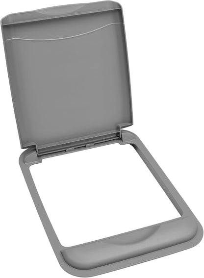 Rev-A-Shelf 50 Qt Under Sink Garbage Can Lid, Replacement Plastic Trash Bin Lid, Silver