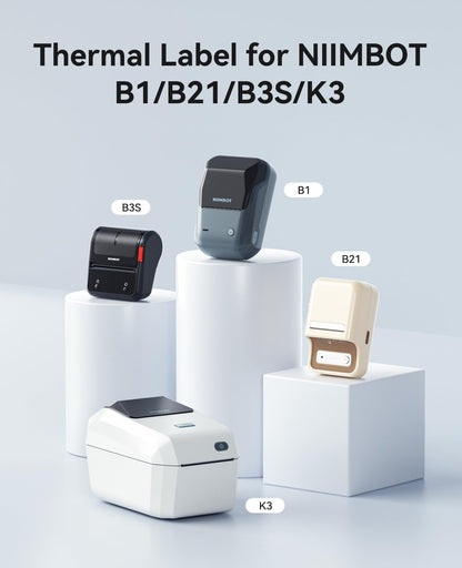 NIIMBOT 3 Roll Labels for B1/B1 Pro/B2/B2 Pro/B21/B21 Pro Label Maker,Assorted Sizes Label Paper Set for Business/Handmade/House/School/Office