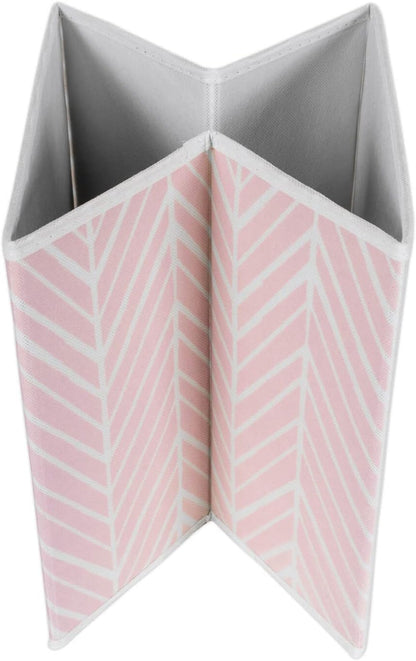 DII Small Herringbone Storage Bin Set of 2, Mauve, Non Woven Polyester