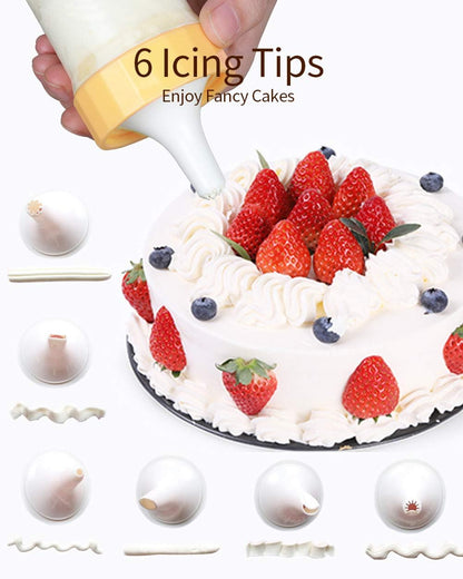 Ourokhome Cookie Press Icing Gun - Biscuit Maker Machine with 16 Discs and 6 Cake Decoration Tips (Yellow)