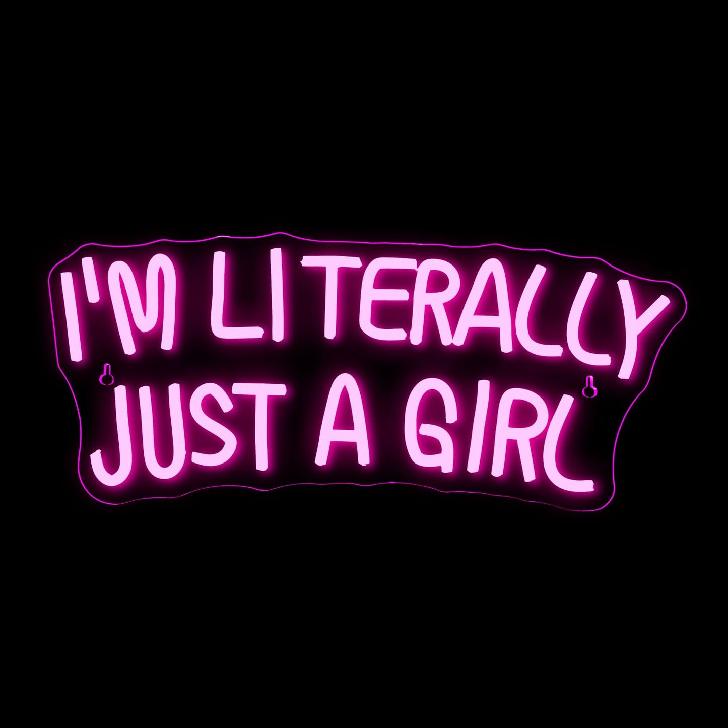 Lucunstar I'M Literally Just A Girl Neon Sign,Pink Led Sign,Led Neon Light for Wall Decor,Light Up Sign for Bedroom,Dimmable Switch USB Connectivity Neon Signs for Girlsroom Decor,Party Light