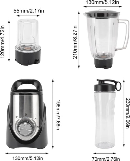 Blender, 350W Electric Fruit Mixer with Lids, Low Noise Countertop Blender for Home, Fruits, Vegetables (Three Cup)