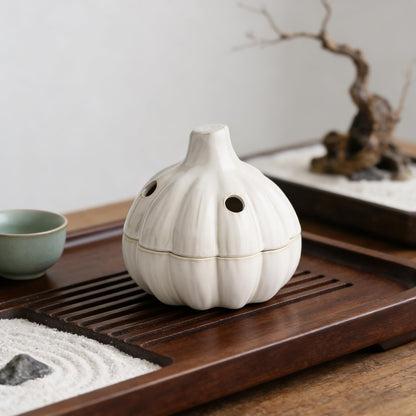 LUOBEIYAOHL ceramic garlic keeper with lid terracotta storage container jar saver holder countertop