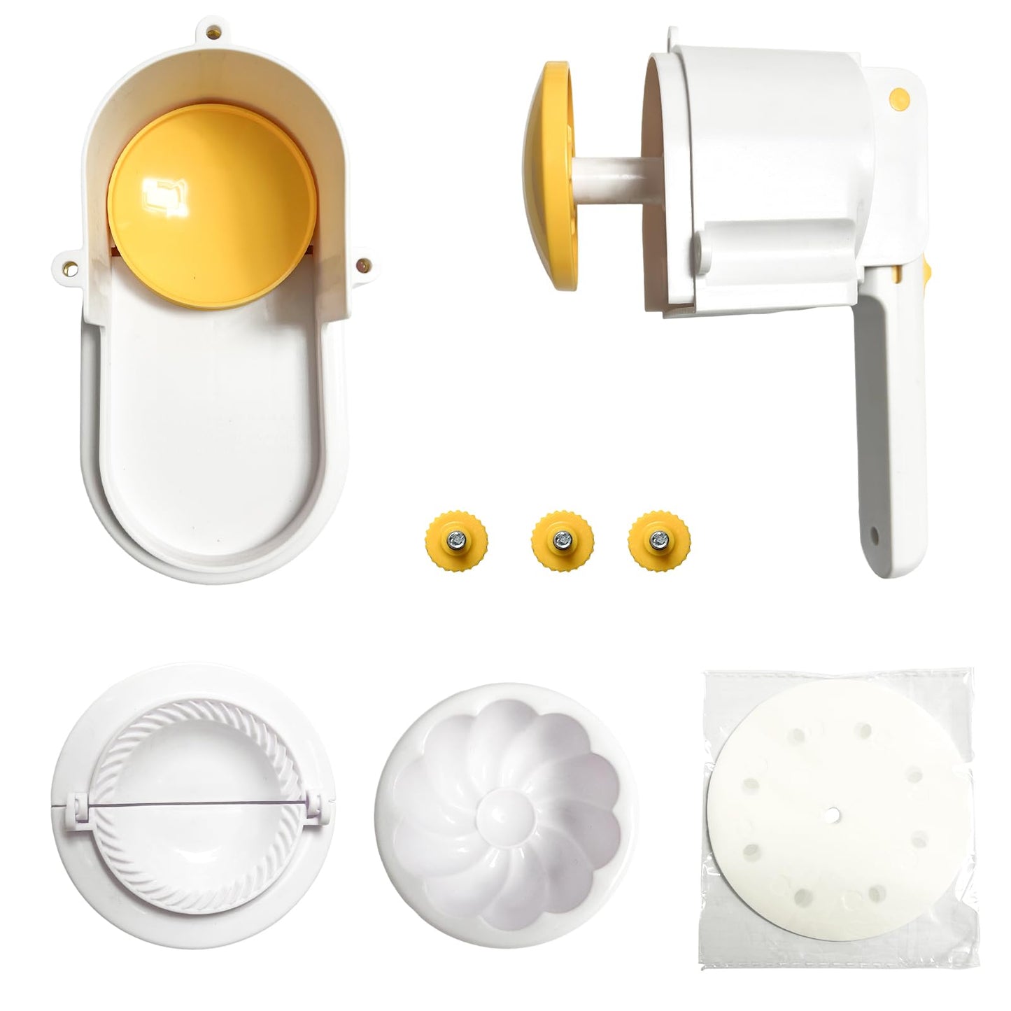 Manual Dumpling Maker with Wrapper Press, 3-in-1 Home Dumpling Mold, Easy Clean Dumpling Making Kit for Ravioli, Pierogi, Empanada, Bun, Chinese Pastry - Beginner Friendly