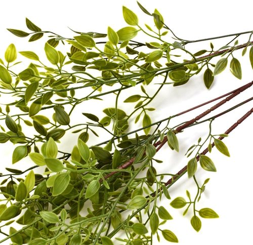 HANDIC Artificial Plants Stems 2pcs Branches for Vase Faux Greenery Stems Plant for Shop Garden Office Home Décor (45"/Each Branch) (2, Green)