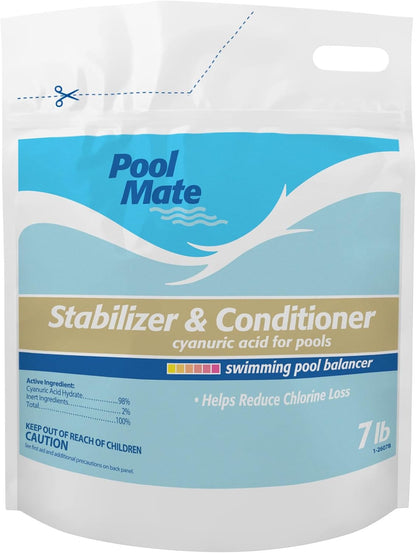 7-Pounds Pool Mate Premium Pool Stabilizer and Conditioner, Concentrated Cyanuric Acid for Pools, Helps Chlorine Last