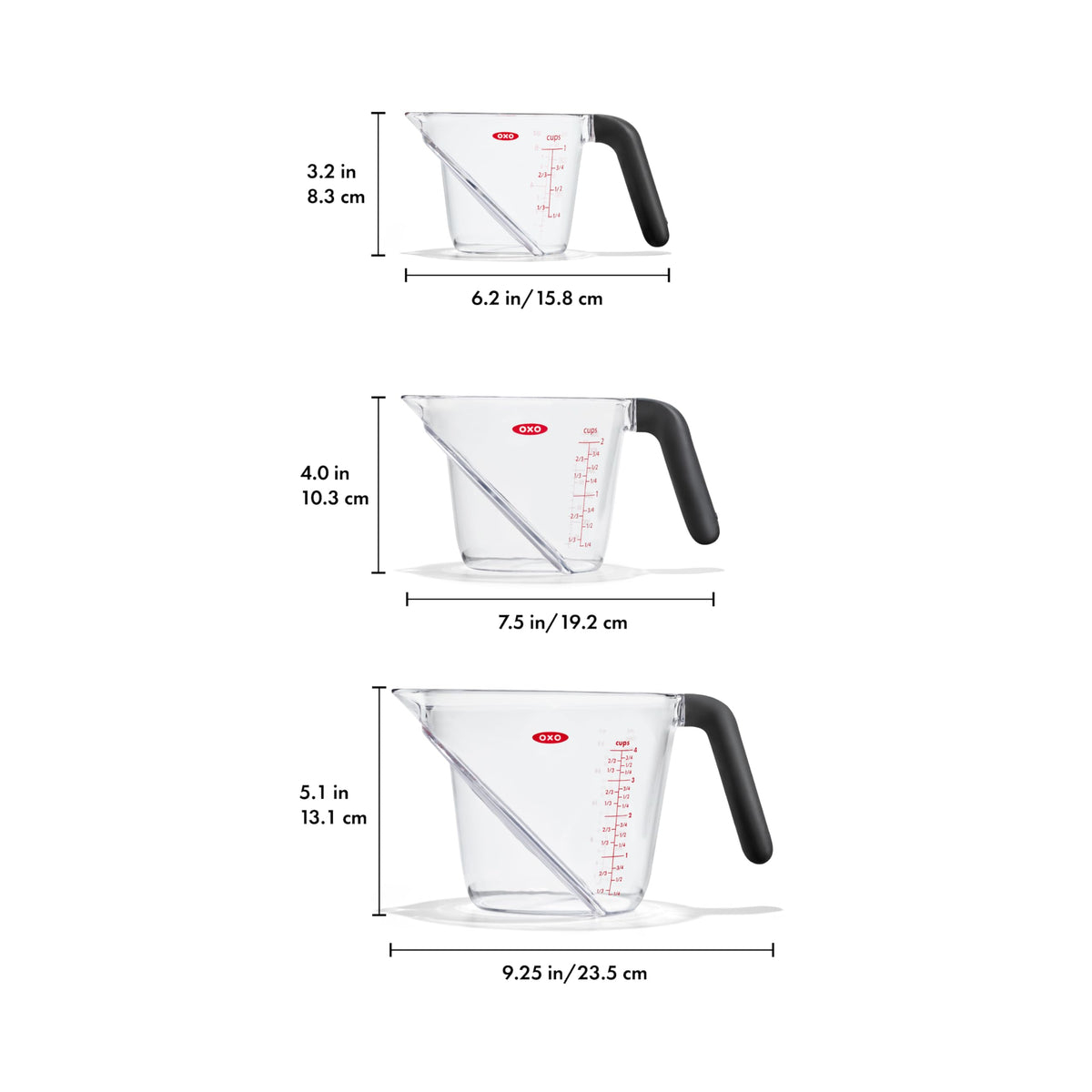 OXO Good Grips 3-Piece Angled Measuring Cup Set