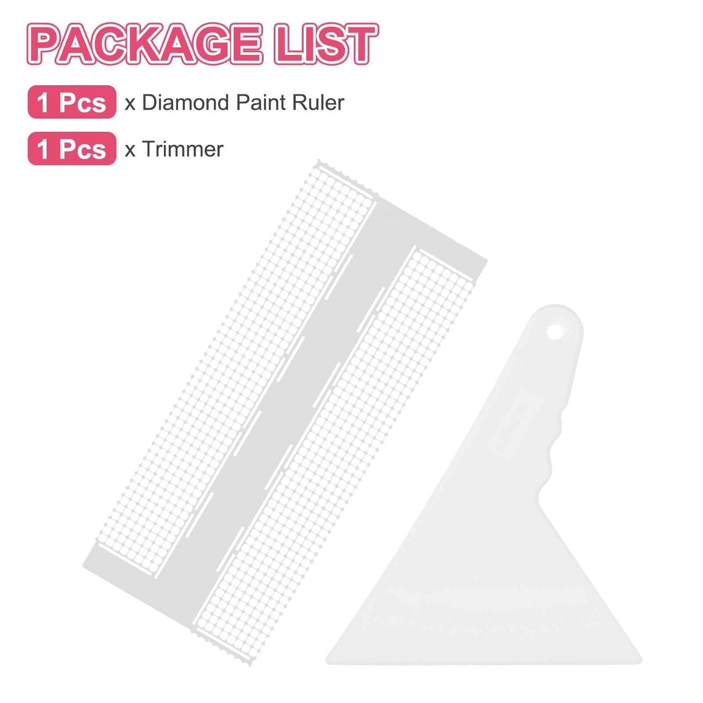 MECCANIXITY Diamond Paint Ruler Kit, Stainless Steel Drawing Ruler with 800 Blank Grids Diamond Mesh Round Dot Drill Alignment Tools for DIY Art Paints Crafts (6.1 x 2.68inch, #140/#141)