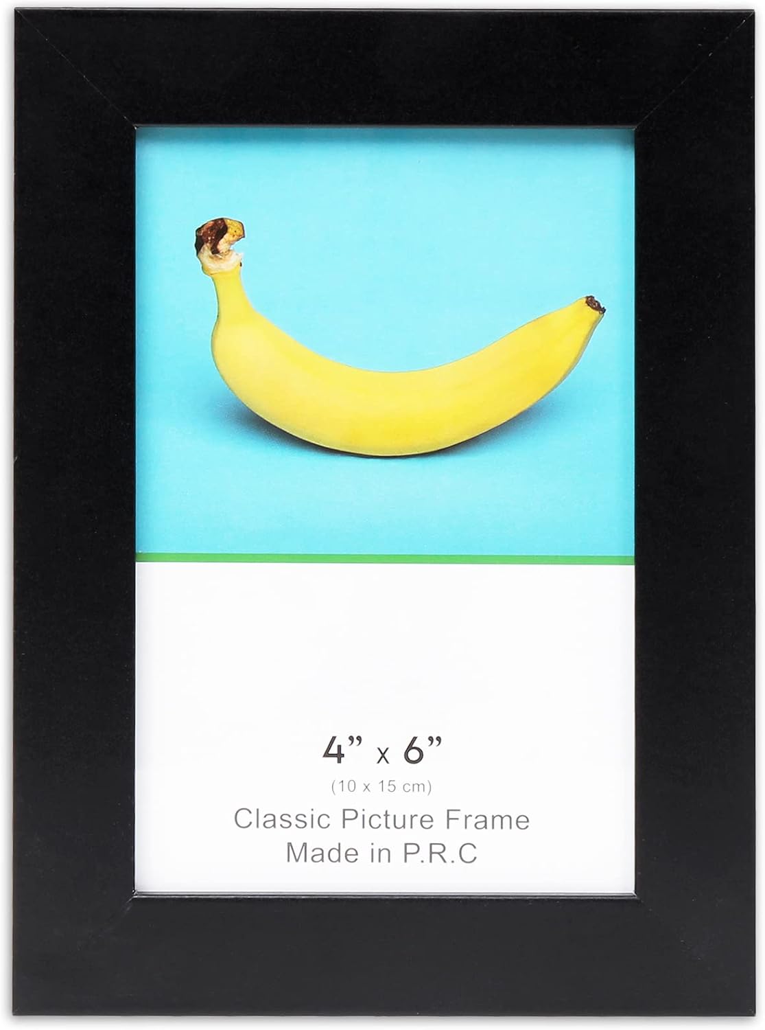 TheDisplayGuys - 4" x 6" Square Profile Wooden Picture Frame with Tempered Glass - Black - 2-Pack with Easel