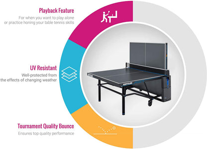 KETTLER Outdoor 15 Table Tennis Table Ready to Play Bundle