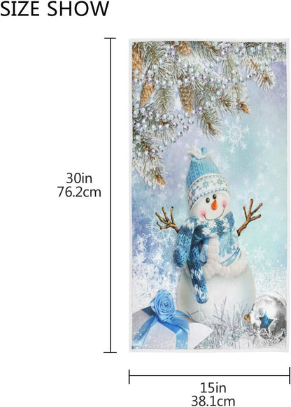 Merry Christmas Snowman Hand Towels, 16x30 in, Ultra Soft Absorbent Winter Bath Towel, Kitchen Dish Guest Towel