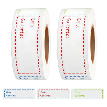 1000 Pcs Removable Freezer Labels, 1 x 3 Inch Food Labels for Food Containers, Food Date Stickers, Easy to Clean Write On Refrigerator Freezer Paper Labels, No Residue for Kitchen