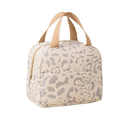 Geiruiou Small Insulated Lunch Box for Women & Men, Cute Reusable Lunchbox for Work & Travel, Waterproof Cooler Bag, Lightweight & Durable (Beige)