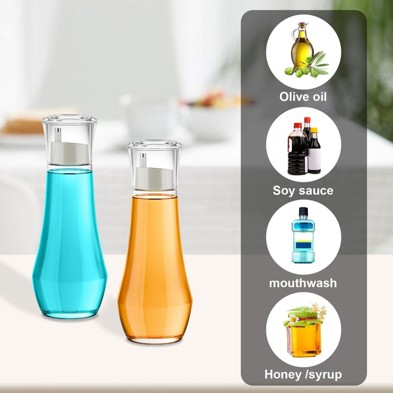Summark Diamond Oil and Vinegar Dispenser for kitchen,Olive Oil Dispenser Bottle,Elegant Glass Cooking Oil Dispenser,Dispenser Bottle of 10 OZ