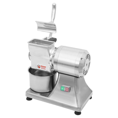 Commercial Cheese Grater for Block Cheese, 110V 550W Electric Cheese Grinder Machine 88lbs/H Heavy Duty Stainless Steel Automatic Butter Bread Bran Mill with Safety Shield & Bucket