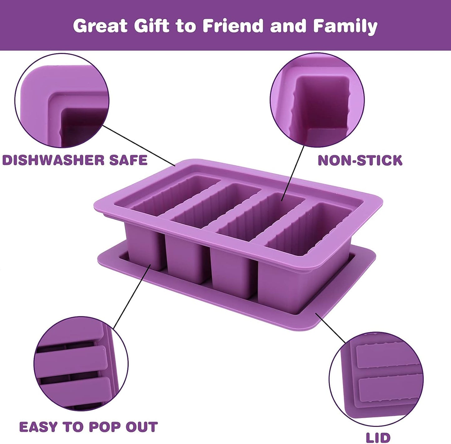 KeFanta Silicone Butter Mold, Large Butter Maker with Lid and Food Grade Silicone Spatulas for Homemade Butter