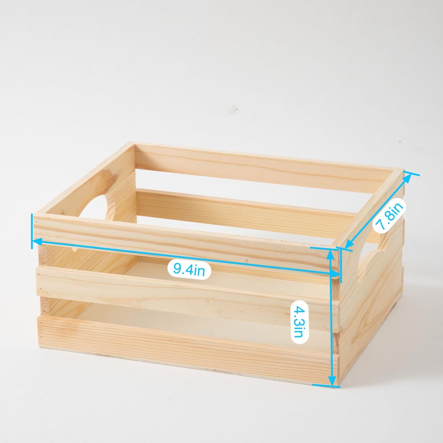 Xhqsulsclac Set of 3 Rustic Wooden Nesting Crates with Handles, Decorative Wood Crates, Crate Box Wooden Storage Box for Kitchen, Office, Bedroom, Closet, Rustic Country Decor