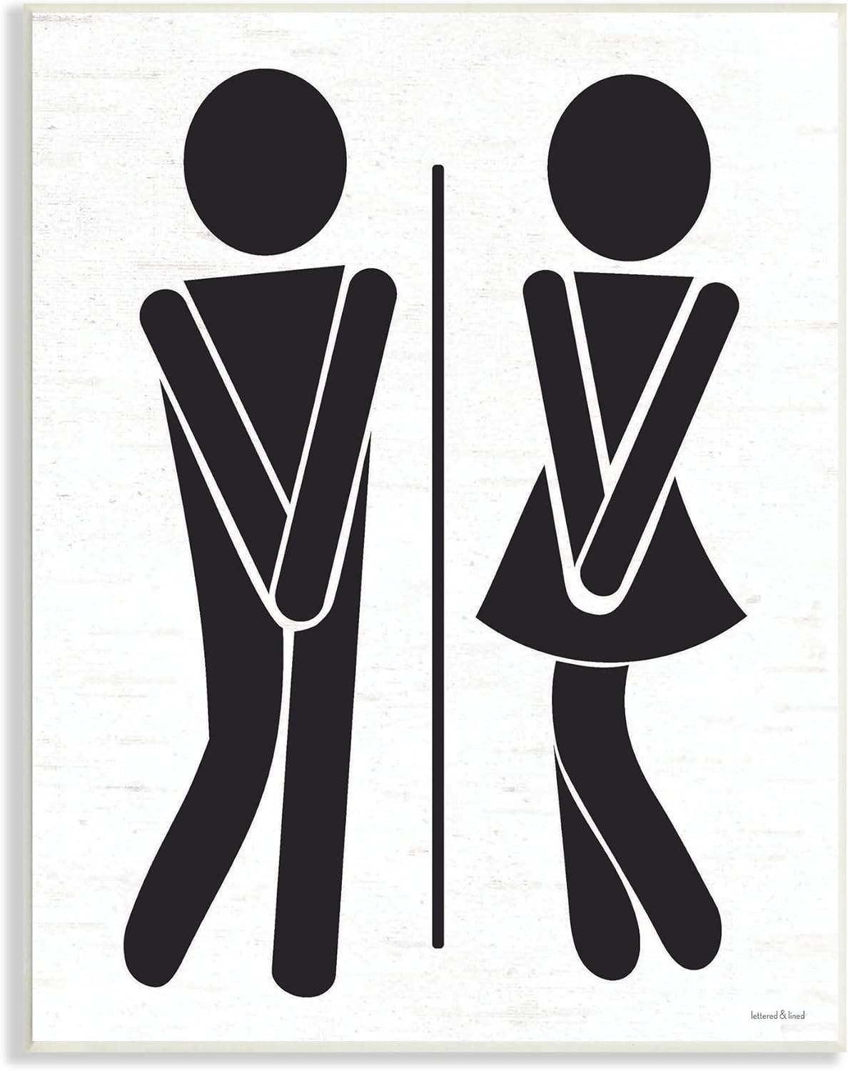 Stupell Industries Bathroom Sign Genders Got to Go Stance Figures Wall Plaque, Designed by Lettered and Lined, 10 x 15,