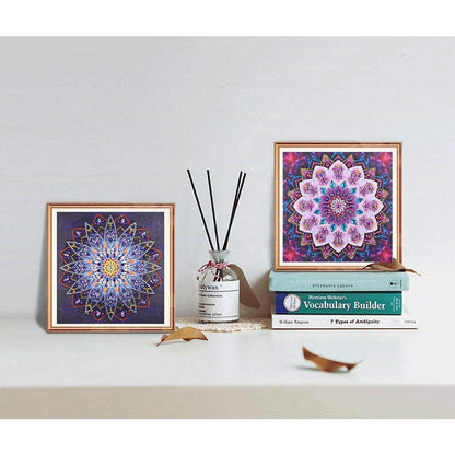 VVBAOZI 4 Packs Small Diamond Art Kit for Adults, DIY Mandala Diamond Painting Kits with Tools, Partial Drill Gem Art by Numbers for Home Wall Decor(Canvas Size: 9.84"x9.84")