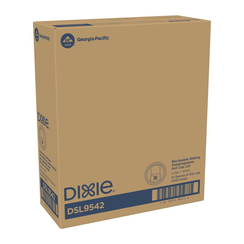 GEORGIA-PACIFIC DIXIE® SLIDER LIDS FOR 10/12/16/20OZ WHITE, 1,000 LIDS PER CASE