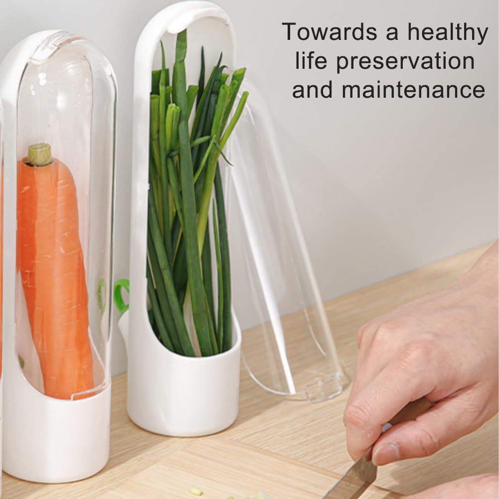 Ovrimelle 2 Pack Herb Keeper Container for Refrigerator, Clear Storage Bottle Fresh Storage Container for Cilantro Parsley Mint, Fresh Produce Saver, Extends Freshness for 2-3 Weeks