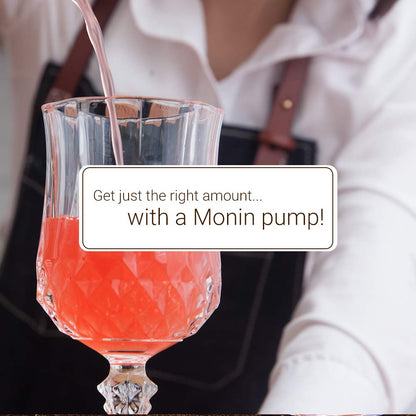 Monin Syrup Pump for 750ml Glass Bottles, Mess-Free Dispensing, Tip Cover Included, White