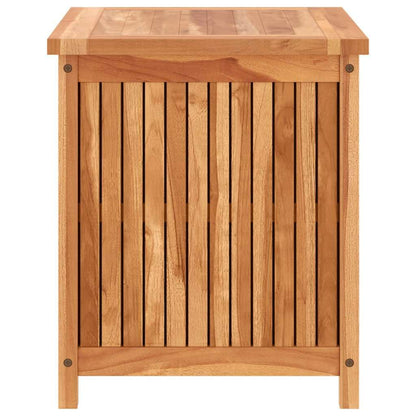 Kalmrek Patio Storage Box Solid Wood Teak 23.6"x19.7"x22.8" Outdoor Garden Deck Yard Porch Chest with Lining Organizer Bench for Cushion Tool Firewood