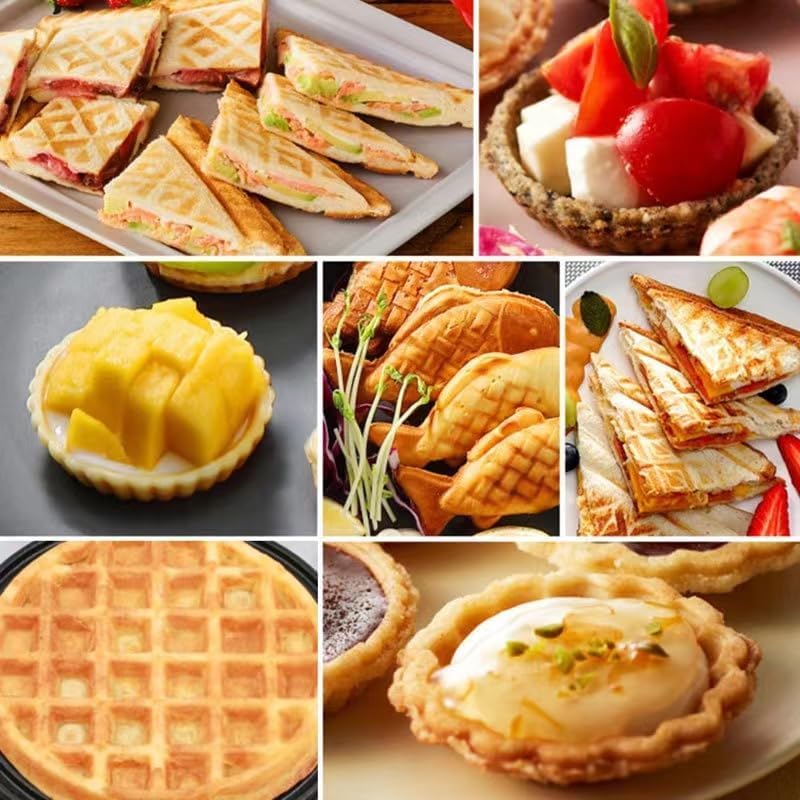 Mini Maker for Individual Waffles, Hash Browns, Keto Chaffles, Easy to Clean Non-Stick Surfaces, 4 Inch