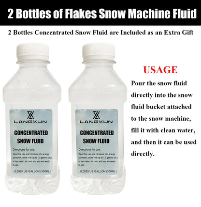 LANGXUN 1500W Snow Machine with Manual & Wireless Remote Control | Large Output Snowmaking Machine for Indoor & Outdoors | Adjustable Snowflake Size | Perfect for Christmas, Weddings, and Parties