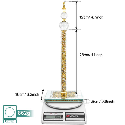 Bling Paper Towel Holder Stand with Square Base, Paper Filled with Countertop, Crystal Paper Towel Holder, Crystal Crushed Diamond Home Decor for Bathroom, Kitchen and Home (Gold)