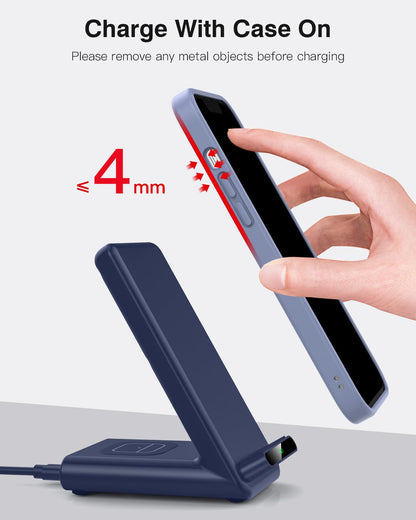 Wireless Charging Station,3 in 1 Charging Stand Made for Apple Watch Ultra 11 10 9 8 7 6 SE 5 4 3,Fast Wireless Charger Made for iPhone 17/Air/16/15/14/13/12,for AirPods Pro(with Adapter) (Black)