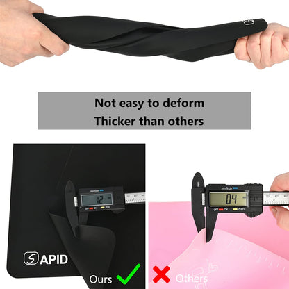 SAPID Extra Large Silicone Sheet for Crafts 23.6" x 31.4", Thick Silicone Jewelry Casting Mats, Nonstick Nonslip Silicon Mat for Epoxy Resin, Art Painting, Heat Resistant Counter Mat (Black)