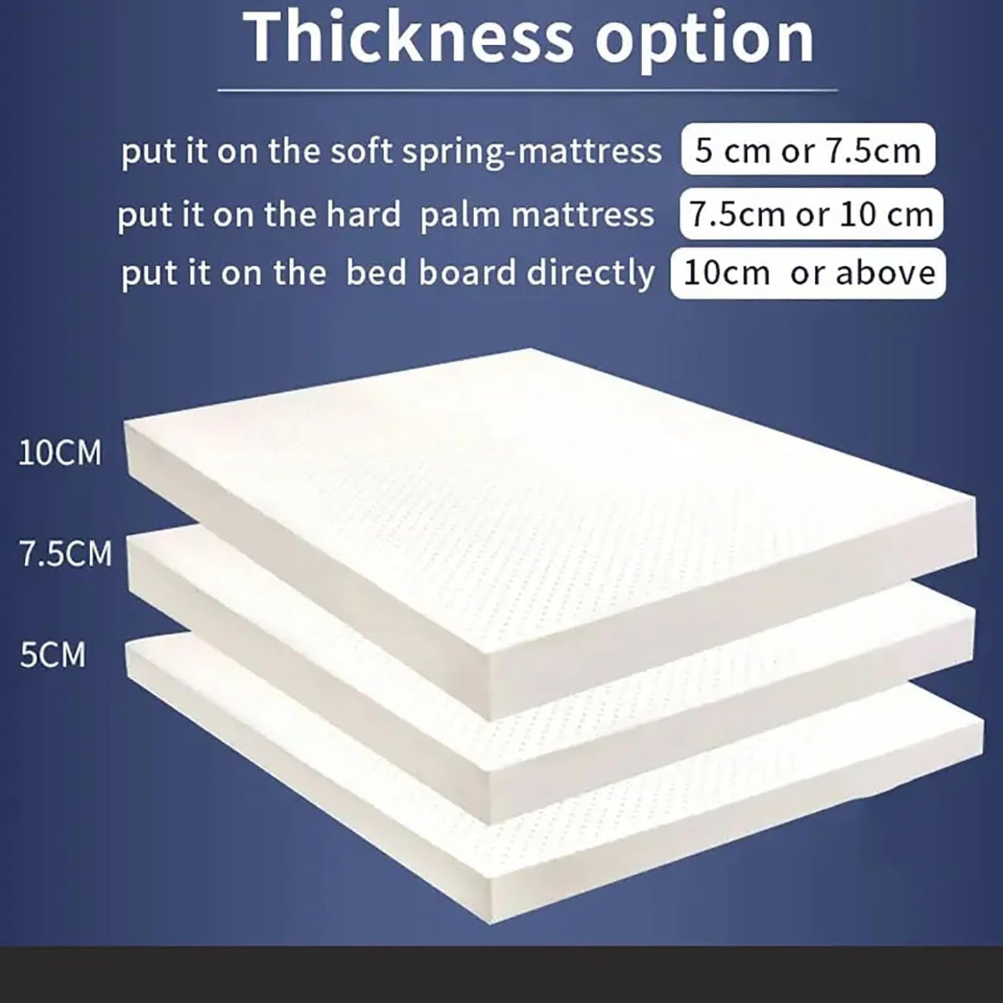BIRJXVTO Natural Latex Mattress Topper,Premium Latex Mattress Topper,Washable Natural Latex Mattress Imported Natural Rubber Pure Mattress,3in,200x220cm(79x86in)