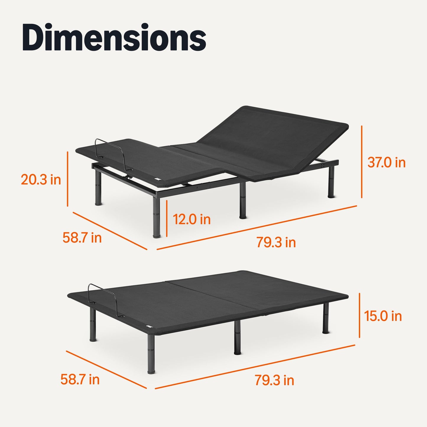 Amazon Basics Adjustable Metal Platform Bed Base with Wireless Remote Control, Queen