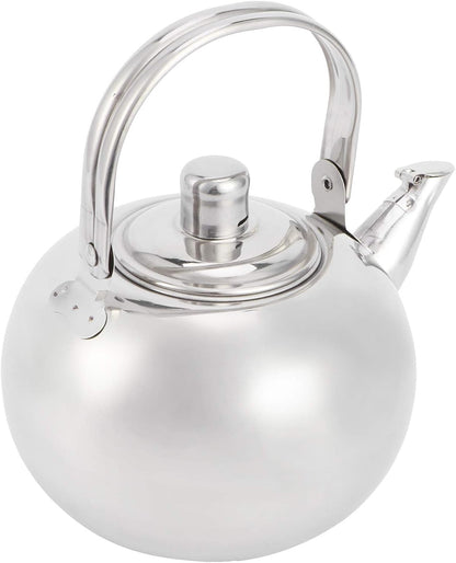 Tea Kettle for Stovetop, Stainless Steel Teapot with Filter, Flat Bottom Induction Cooker Water Kettle (Silver 14CM)