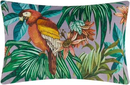 14x20 Inch JWH Rust Parrot Throw Pillow Covers Decorative Print Forest Leaf Accent Pillow Cases Rainforest Cushion Palm