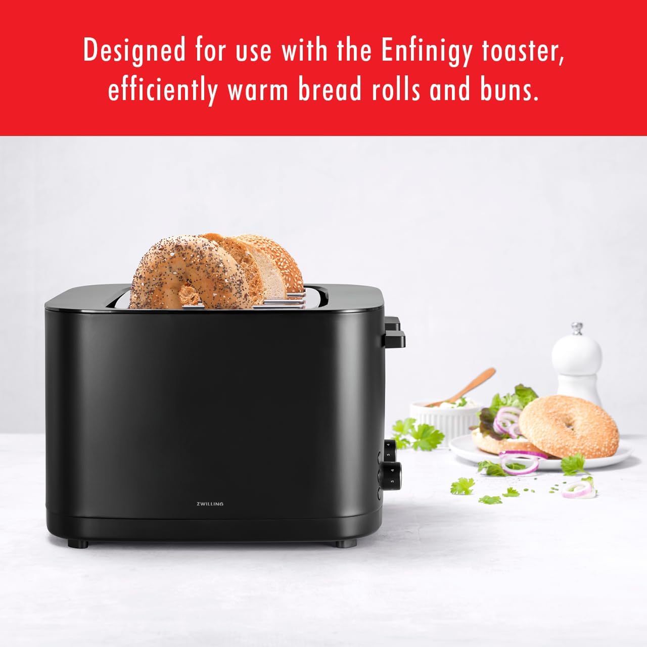 ZWILLING Enfinigy Toaster Bun Warmer, Short, Black