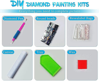Mountain Diamond Art Kits for Adults - 3 Pack Landscape Flowers Diamond Painting for Beginners, Diamond Dots Round 5D Full Drill Paintings with Diamonds Gem Art and Crafts Home Decor 12x16inch
