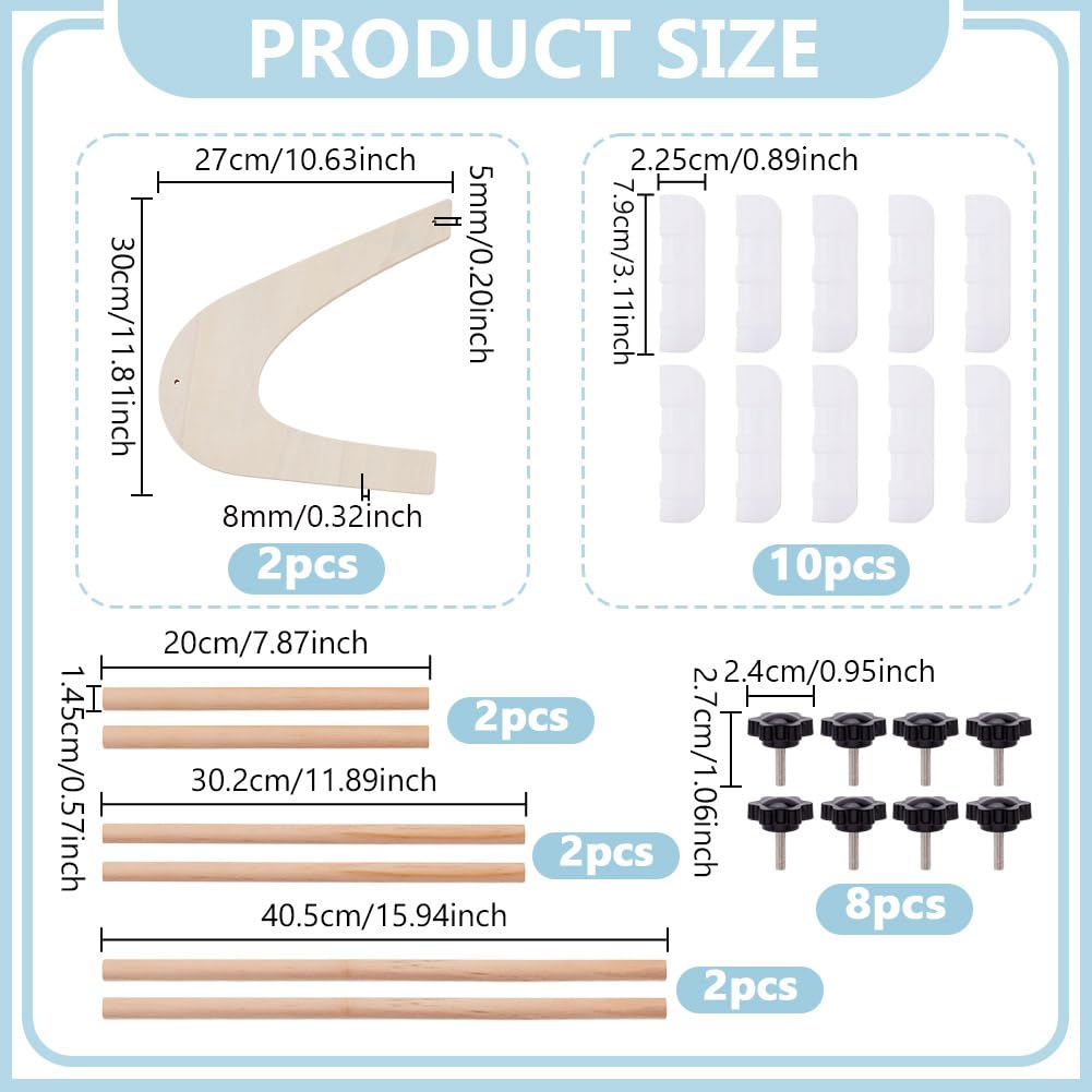 NBEADS Adjustable Embroidery Table Stand, Cross Stitch Hoop Stand Wooden Embroidery Hoop Holder for Lap or Table Top Cross Stitch Needlepoint Embroidery Tapestry 7.87/11.89/15.94inch