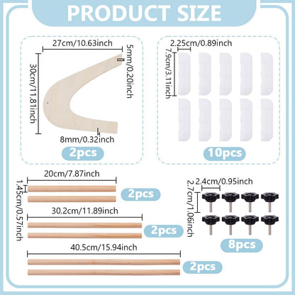 NBEADS Adjustable Embroidery Table Stand, Cross Stitch Hoop Stand Wooden Embroidery Hoop Holder for Lap or Table Top Cross Stitch Needlepoint Embroidery Tapestry 7.87/11.89/15.94inch