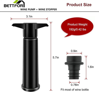 Wine Saver Pump with 8 Vacuum Wine Stoppers, Wine Bottle Stoppers with Food Grade Silicone Leak Proof